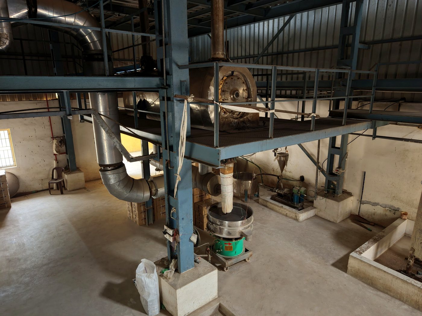 Sulphur powder processing equipment at The Standard Chemical Co. Pvt. Ltd.